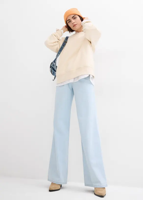 Džíny Wide Leg, Mid Waist, Super Soft, bonprix