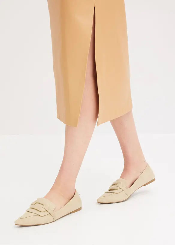 Midi sukně z umělé kůže, bonprix