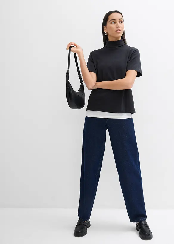 Tričko s rol&aacute;kem, z čist&eacute; organick&eacute; bavlny, bonprix