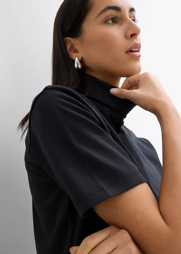 Tričko s rol&aacute;kem, z čist&eacute; organick&eacute; bavlny, bonprix