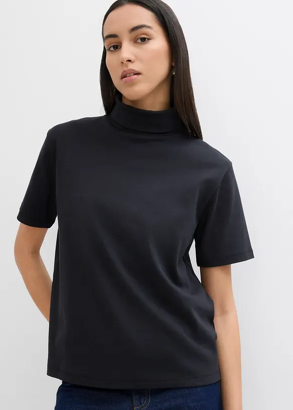 Tričko s rol&aacute;kem, z čist&eacute; organick&eacute; bavlny, bonprix