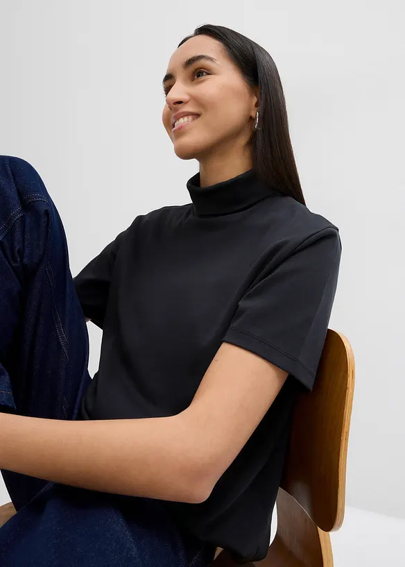 Tričko s rol&aacute;kem, z čist&eacute; organick&eacute; bavlny, bonprix