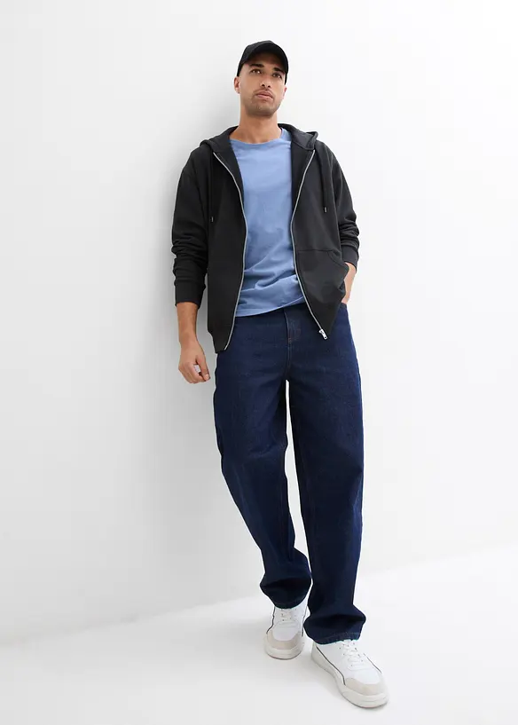 Prop&iacute;nac&iacute; mikina s kapuc&iacute;, z čist&eacute; organick&eacute; bavlny, Loose Fit, bonprix