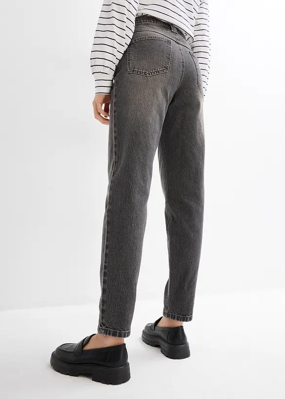 Mom džíny, High Waist, nízký podíl streče, zkrácené, bonprix