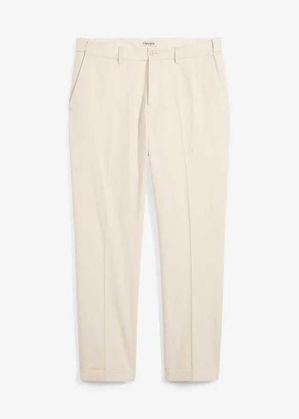 Kombinovatelné kalhoty s podílem lnu Regular Fit, bonprix