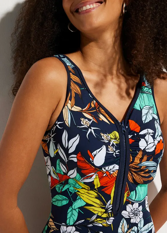 Jednod&iacute;ln&eacute; plavky se zipem, bonprix