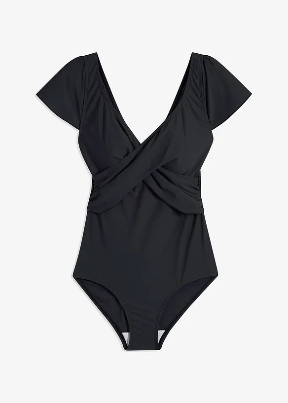 Stahovac&iacute; jednod&iacute;ln&eacute; plavky se zavinovac&iacute;m vzhledem, lehk&yacute; tvaruj&iacute;c&iacute; efekt, bonprix