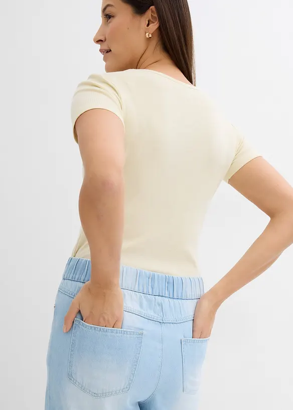 Džíny se širokými nohavicemi a pohodlným pasem, Mid Waist, bonprix