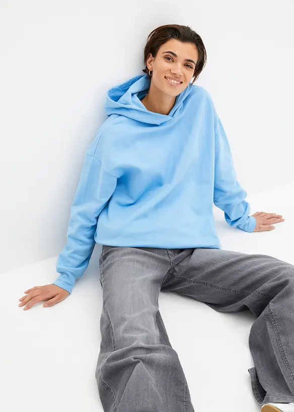Mikina s kapuc&iacute;, z čist&eacute; bavlny, bonprix