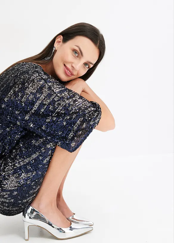 Oversize šaty s pajetkami, bonprix