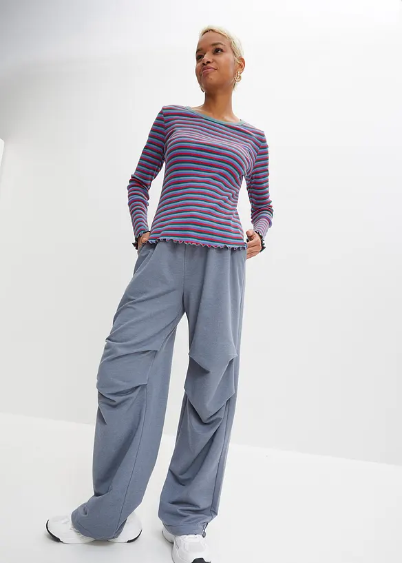 Žebrovan&eacute; proužkovan&eacute; tričko z organick&eacute; bavlny, bonprix