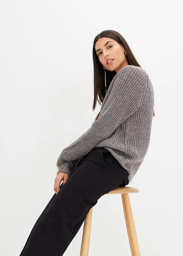 Svetr z hrubé pleteniny se třpytivou přízí, bonprix