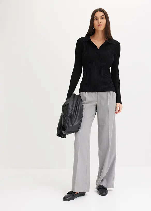 Kalhoty Marlene s vlasovým proužkem, bonprix