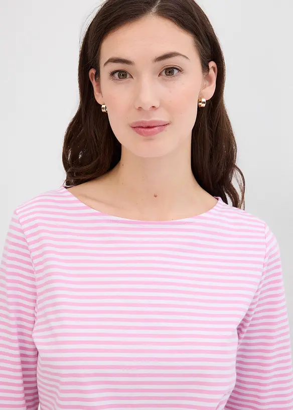 Tričko s dlouh&yacute;m ruk&aacute;vem z čist&eacute; bavlny, bonprix