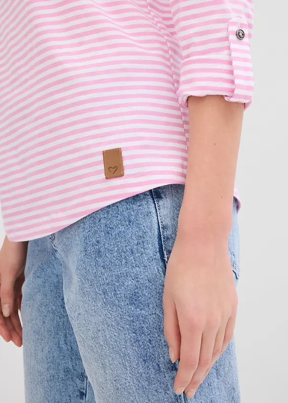 Tričko s dlouh&yacute;m ruk&aacute;vem z čist&eacute; bavlny, bonprix