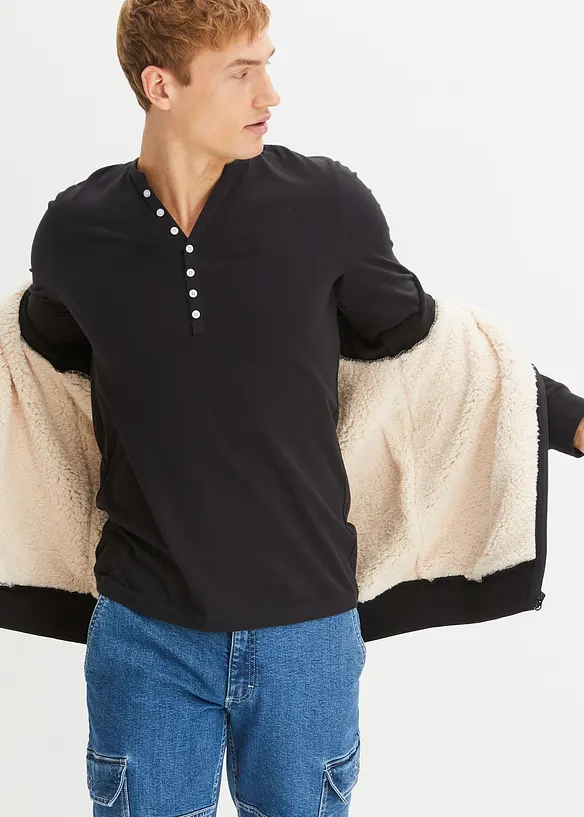 Henley triko dlouh&yacute;m ruk&aacute;vem, Slim Fit, čist&aacute; organick&aacute; bavlna, bonprix