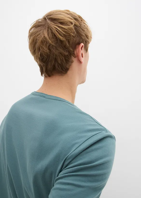 Henley triko dlouh&yacute;m ruk&aacute;vem, Slim Fit, čist&aacute; organick&aacute; bavlna, bonprix