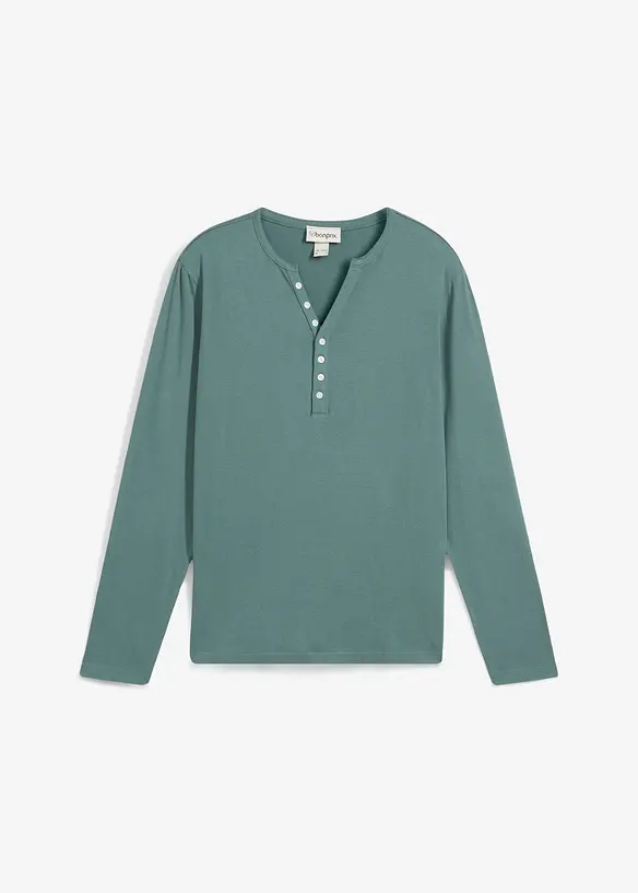 Henley triko dlouh&yacute;m ruk&aacute;vem, Slim Fit, čist&aacute; organick&aacute; bavlna, bonprix