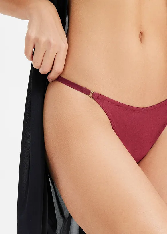 Kalhotky tanga V s organickou bavlnou (4 ks v balen&iacute;), bonprix