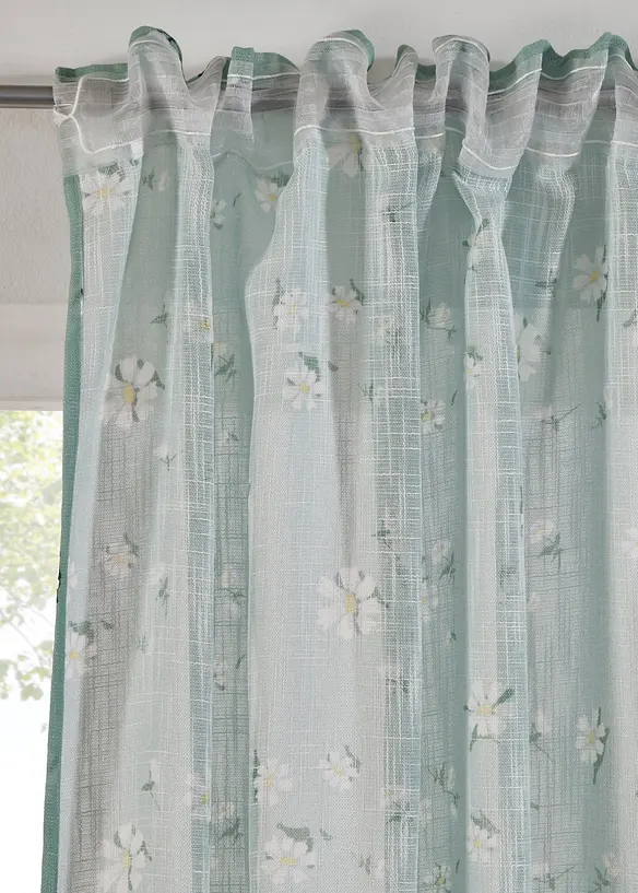 Závěs z recyklovaného polyesteru s květinovým potiskem (1 ks), bonprix