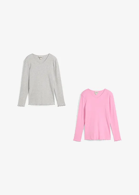 Žebrovan&eacute; tričko s organickou bavlnou (2 ks v balen&iacute;), bonprix