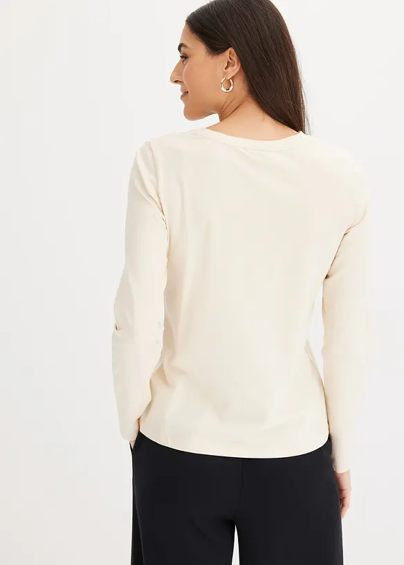 Tričko s dlouh&yacute;m ruk&aacute;vem, s organickou bavlnou, bonprix