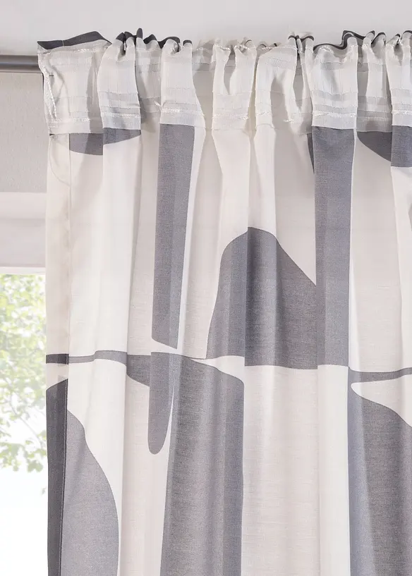 Záclona s grafickým potiskem, z recyklovaného polyesteru (1 ks v balení), bonprix