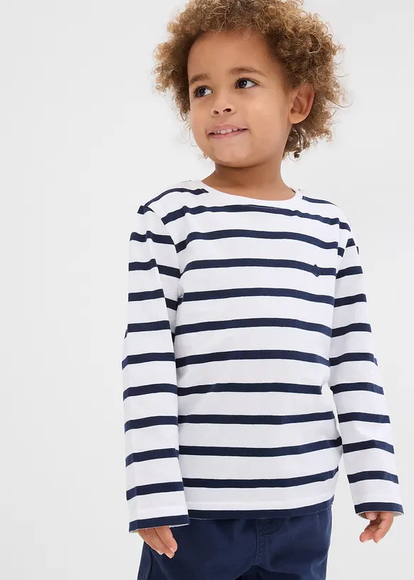 Tričko s dlouh&yacute;m ruk&aacute;vem, z čist&eacute; organick&eacute; bavlny (2 ks v balen&iacute;), bonprix