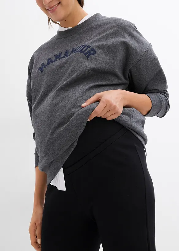 Těhotenské kalhoty s mírně rozšířenými nohavicemi, z materiálu Punto di Roma, bonprix