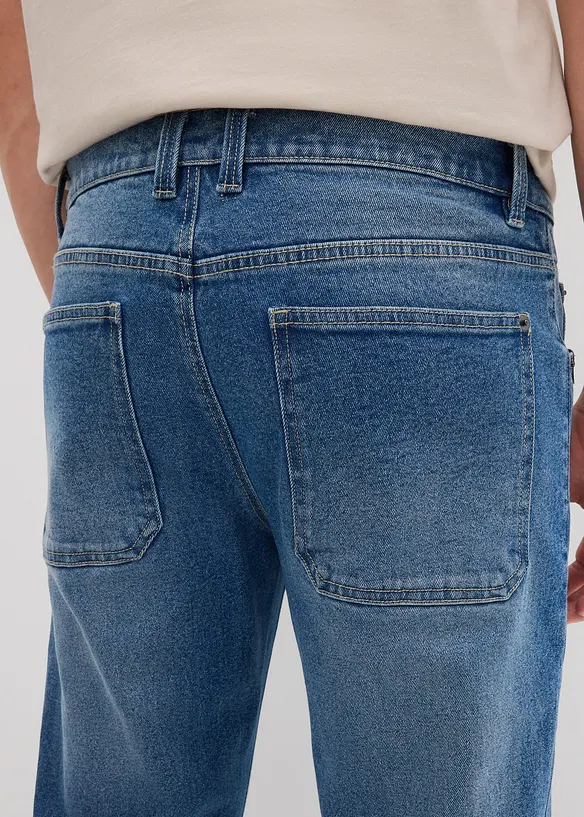 Strečové džíny z těžkého, robustního denimu, Relaxed Fit, Tapered, bonprix