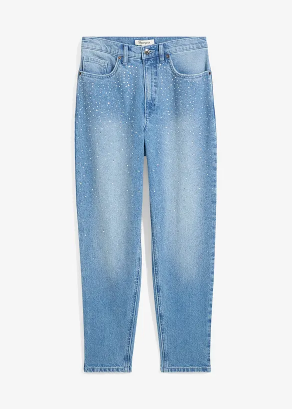 Mom džíny, High Waist, malý podíl streče, zkrácená délka, bonprix