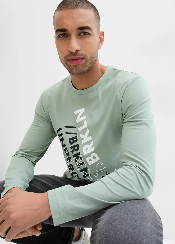 Triko s dlouh&yacute;m ruk&aacute;vem z organick&eacute; bavlny, bonprix