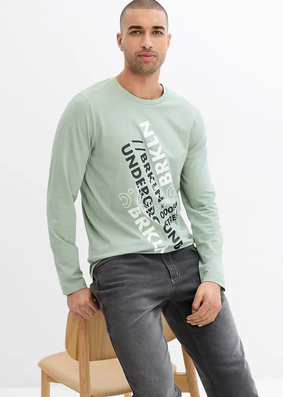 Triko s dlouh&yacute;m ruk&aacute;vem z organick&eacute; bavlny, bonprix