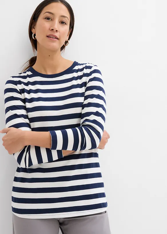 Pruhovan&eacute; tričko z čist&eacute; organick&eacute; bavlny, bonprix