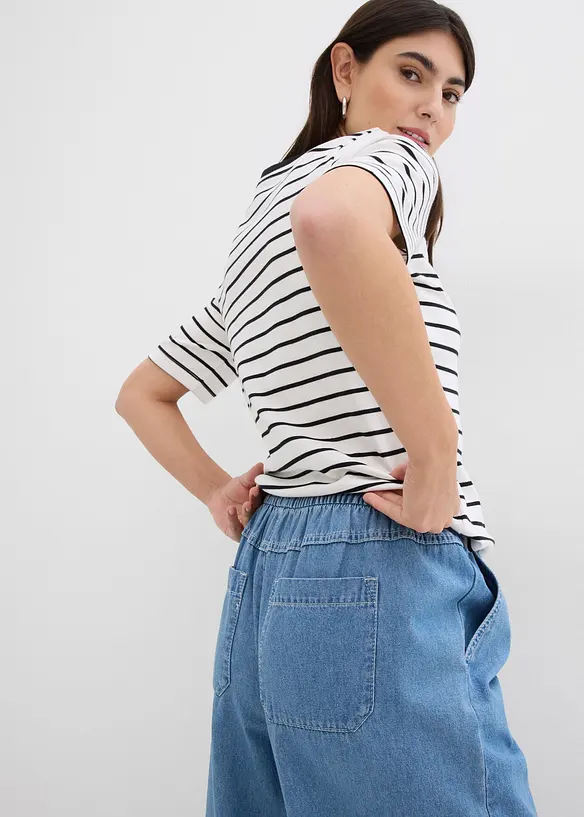 Džíny se širokými nohavicemi a pohodlným pasem, Mid Waist, bonprix