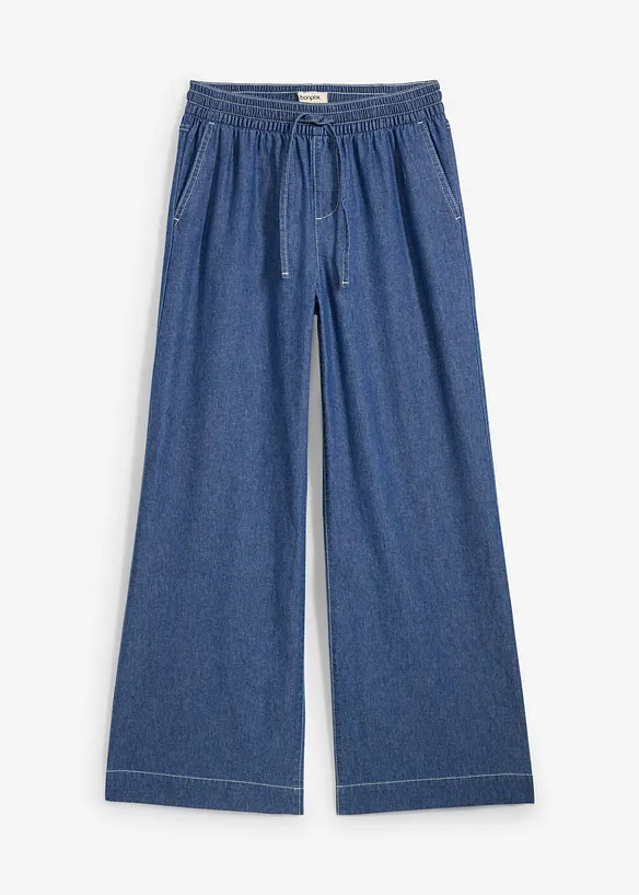 Džíny se širokými nohavicemi a pohodlným pasem, Mid Waist, bonprix