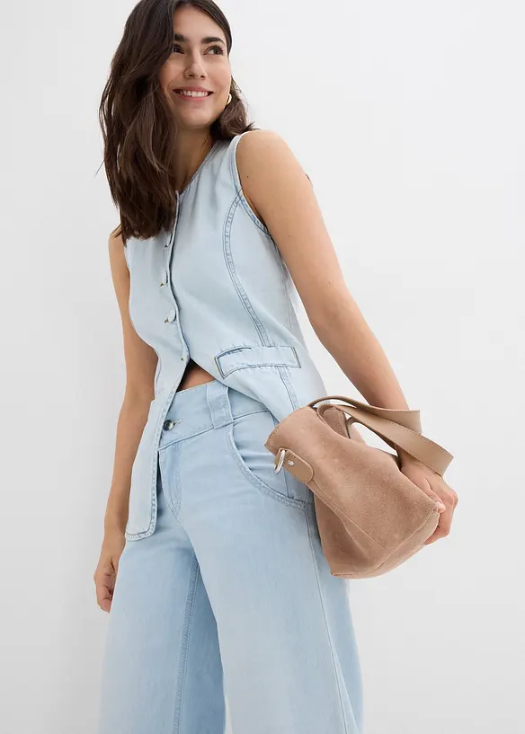 Džíny s širokými nohavicemi, High Waist, Super Soft, bonprix