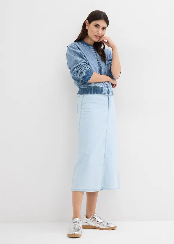Džínová sukně, Mid Waist, pohodlný pas, Super Soft, bonprix