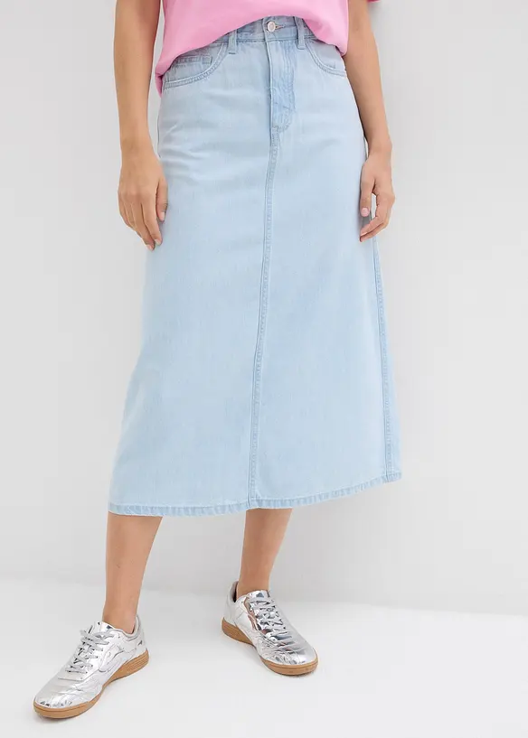 Džínová sukně, Mid Waist, pohodlný pas, Super Soft, bonprix