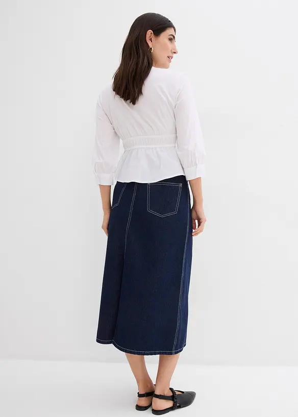 Džínová sukně, Mid Waist, pohodlný pas, Super Soft, bonprix
