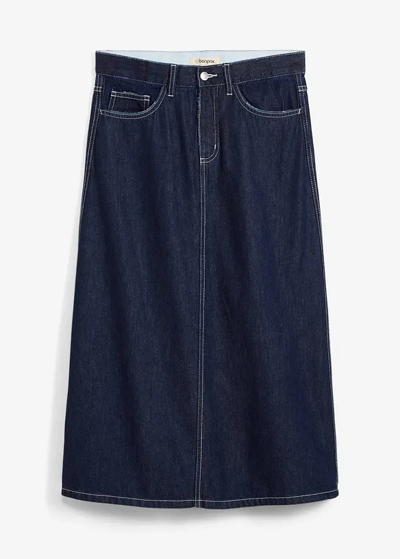 Džínová sukně, Mid Waist, pohodlný pas, Super Soft, bonprix