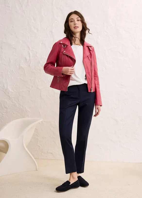 Motork&aacute;řsk&aacute; bunda z napa jehnětiny, bonprix