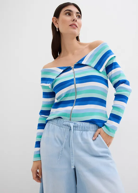 Džíny Wide Leg, Mid Waist, pohodlný pas, bonprix