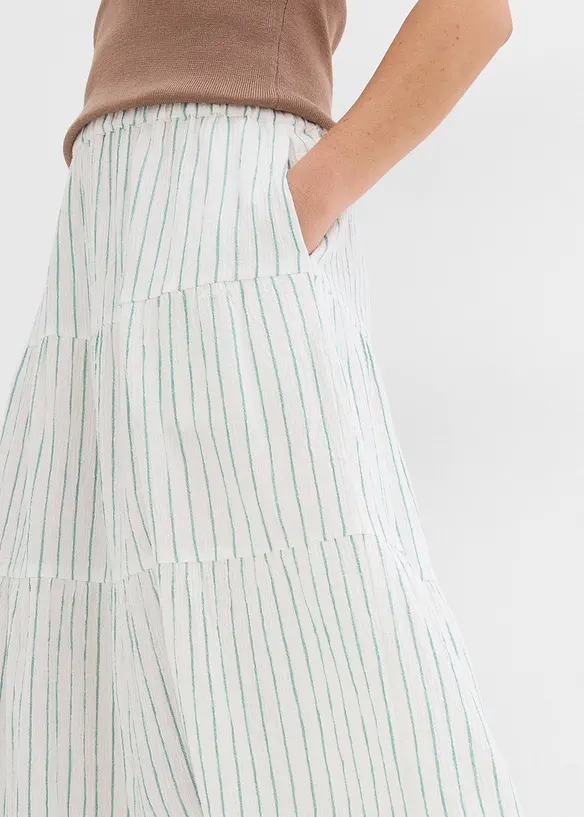 Proužkovaná dlouhá sukně z čisté bavlny, bonprix