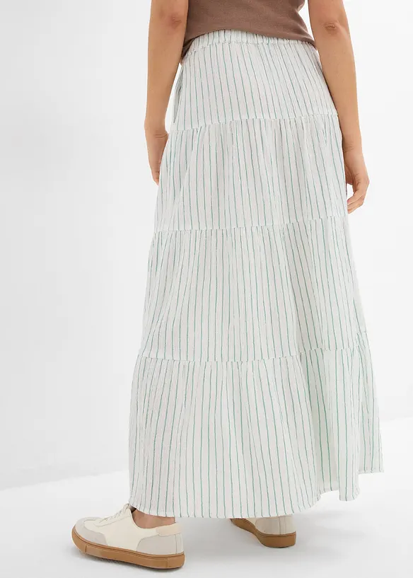 Proužkovaná dlouhá sukně z čisté bavlny, bonprix
