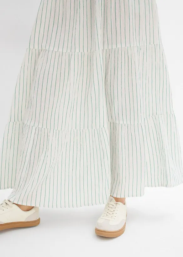 Proužkovaná dlouhá sukně z čisté bavlny, bonprix