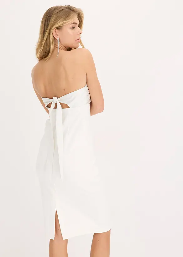 Bandeau šaty s lesklým saténem, bonprix