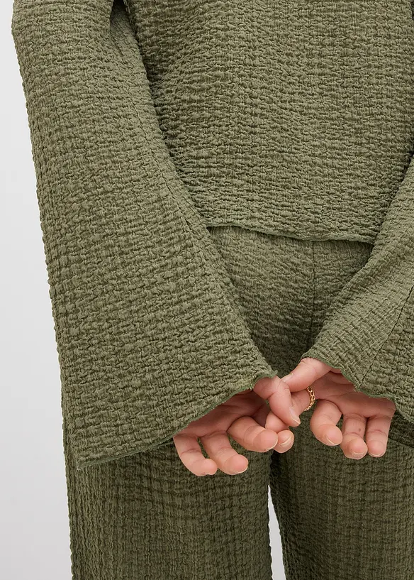 Úpletový kabátek z krepového materiálu, bonprix