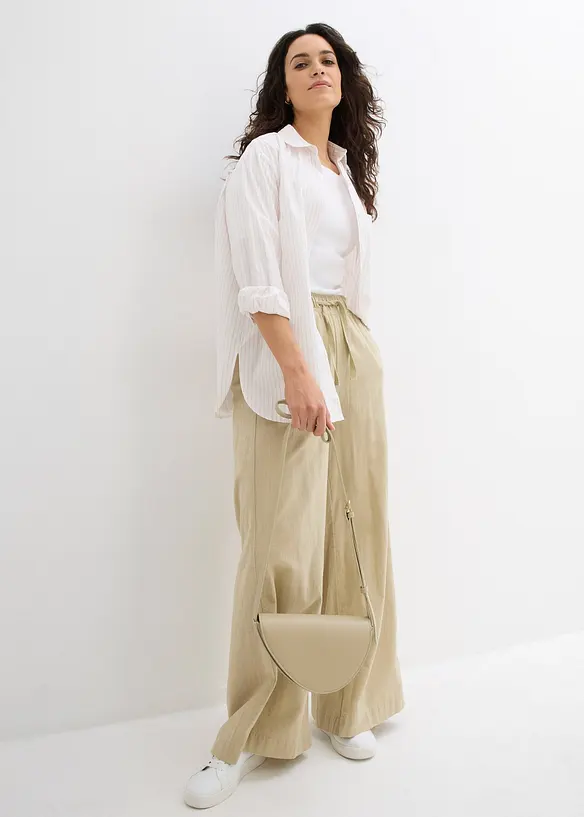 Palazzo kalhoty z čisté bavlny, bonprix