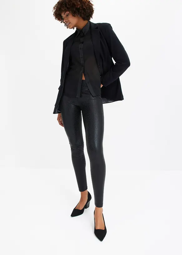 Legíny z umělé kůže s vysokým leskem, bonprix